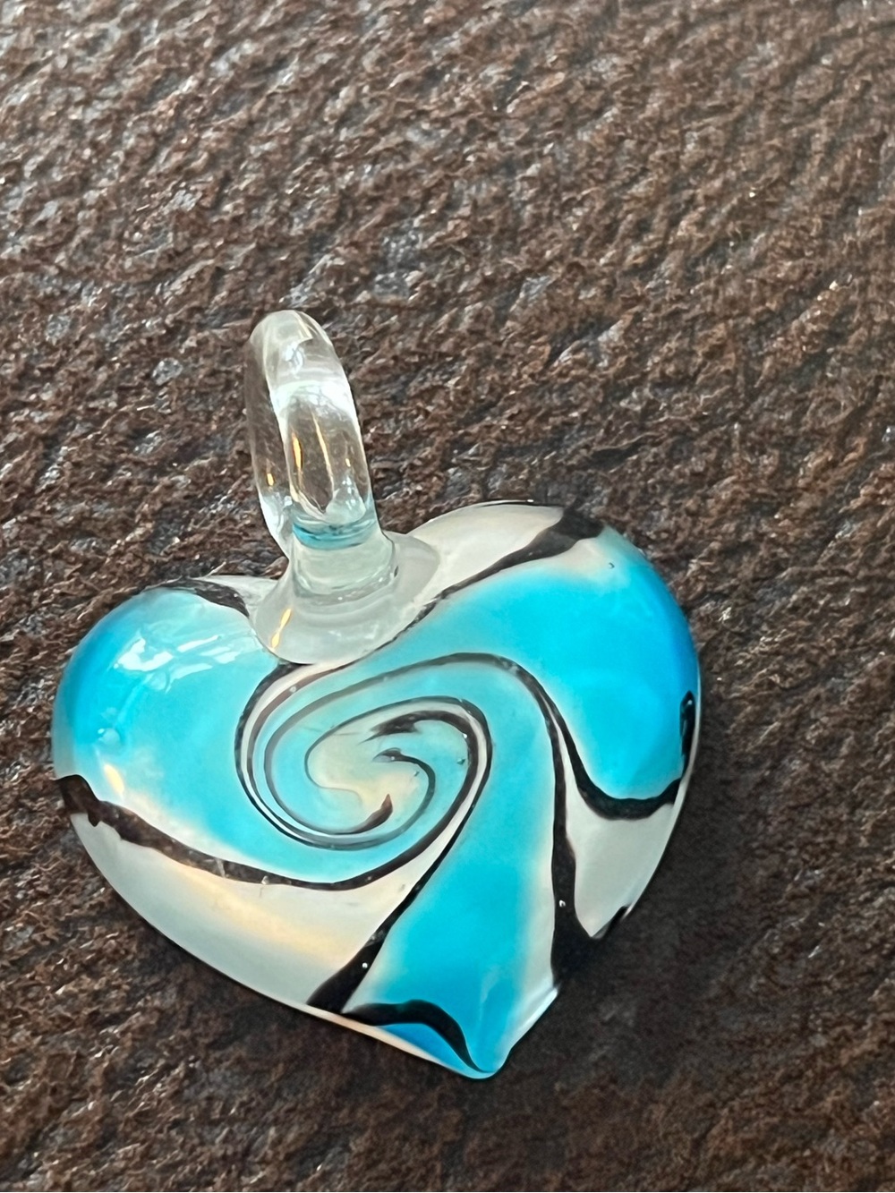 Blue and white swirl glass pendant